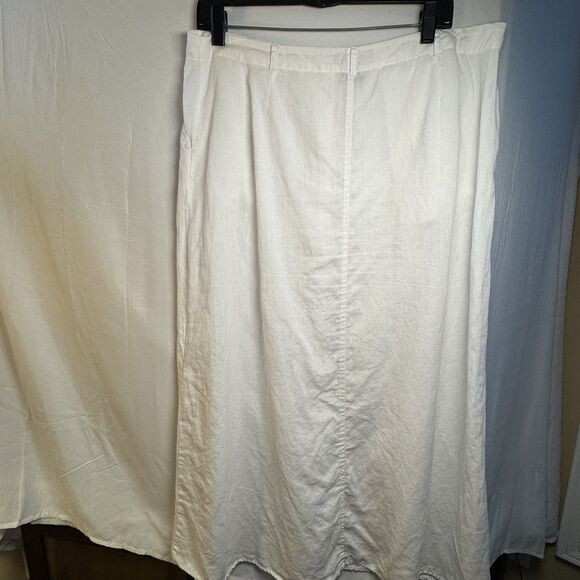 Autograph New York Women’s White Linen Button Front Skirt Size 12 100% Linen - Picture 2 of 12